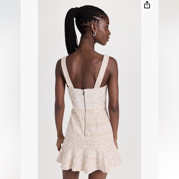 Alice+Olive Kaidra Drop-waist minidress Chamray White Size 2 NWOT - Picture 12 of 16